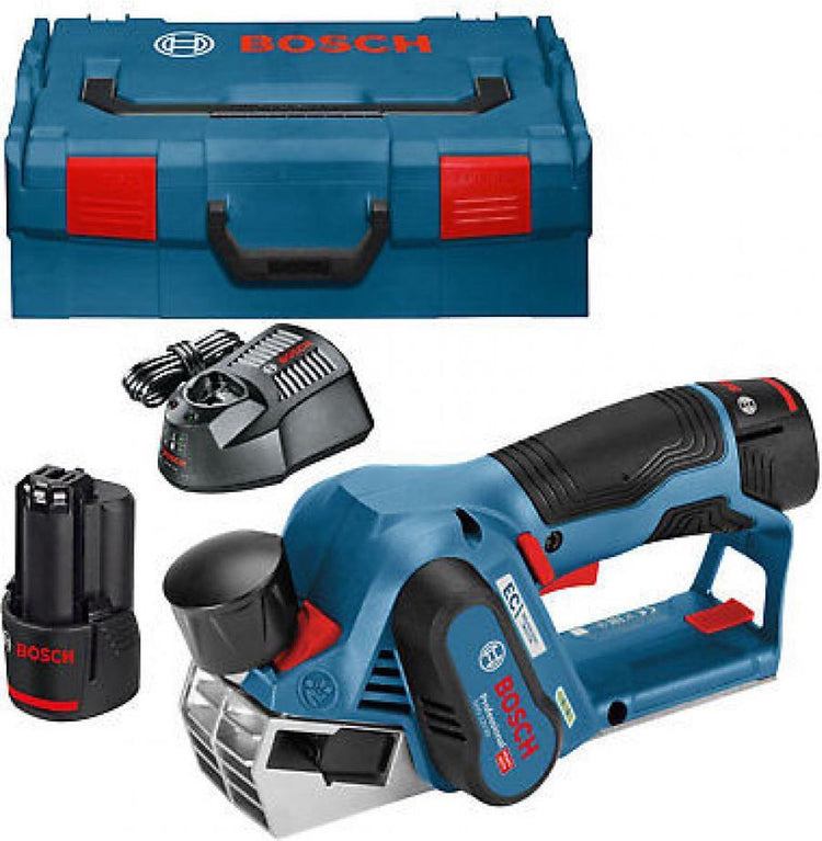 Bosch Akku-Hobel Gho 12V-20 2x 3,0 Ah + Ladegerät Gal 1230 CV