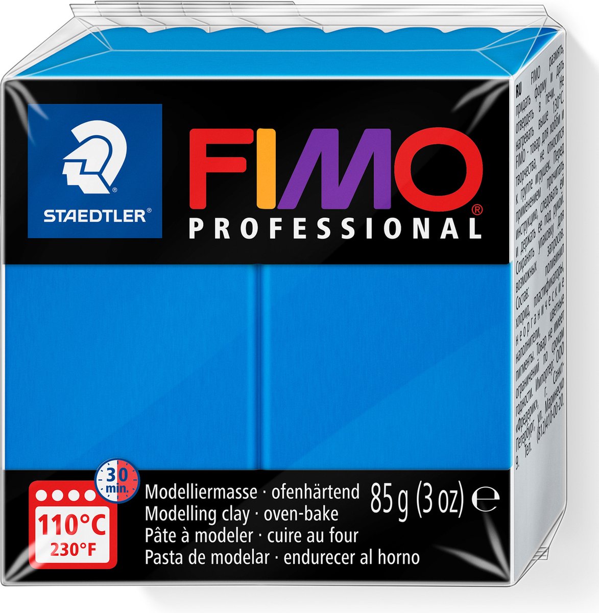 Fimo professioneller ofenhärtender, professioneller Modelliermasseblock 85 g – Primärblau