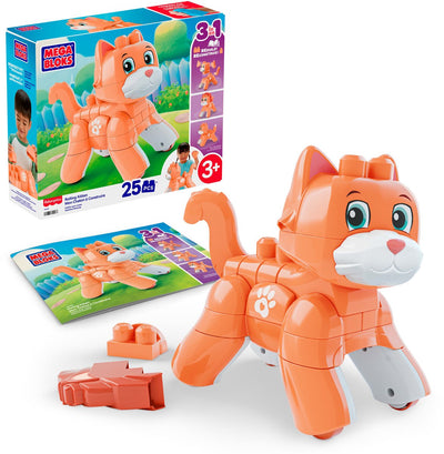Mega Bloks Fisher-Price Rolling Kitten Toy Blocks – mit rotierenden Rädern, 25 Teile