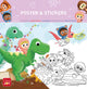 Clavis Joy Poster zum Ausmalen von Tieren. Dinosaurier