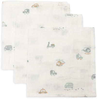 Jollein – hydrophiles Mundtuch 31 x 31 cm – Baby-Spucktücher – 3 Stück – für unterwegs