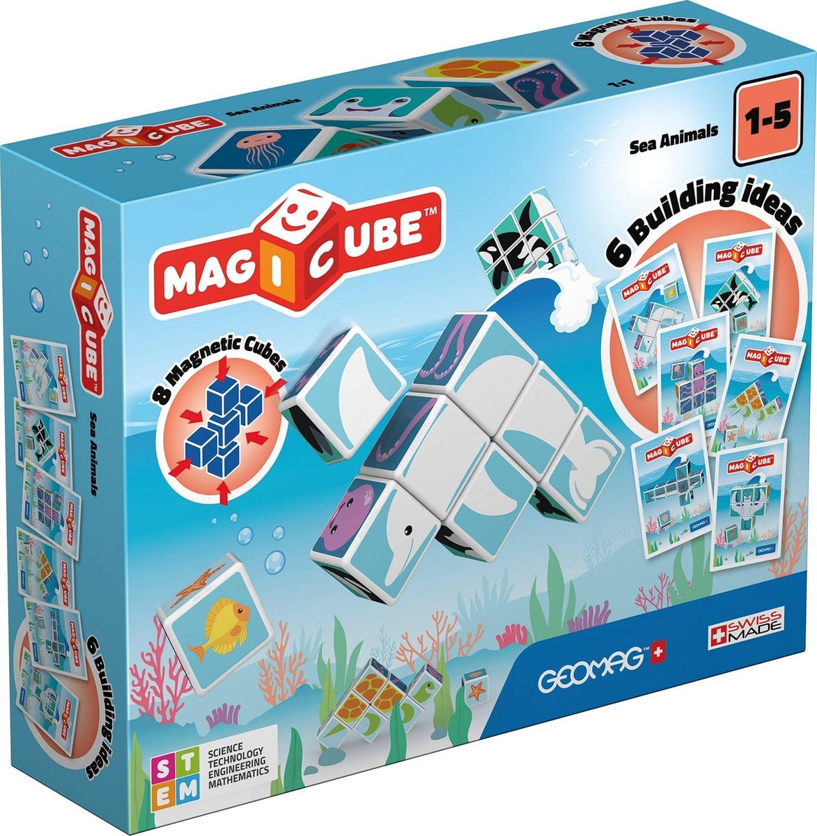 Geomag Magicube Dschungeltiere Junior – magnetische Bausteine – 14-teilig – ab 1 Jahr