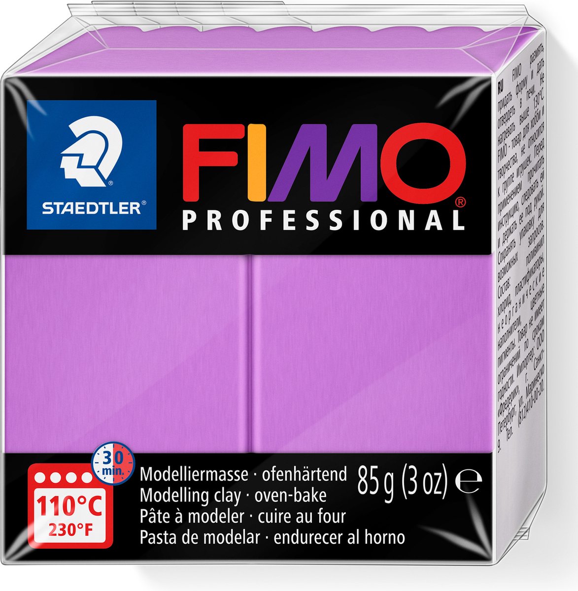 Fimo professional – ofenhärtender, professioneller Modelliermasseblock 85 g – Lavendel