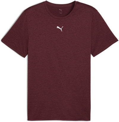 Puma M Tad Essentials Heather Cat Tee (CF Small Cat) Herren-Sportshirt – Ruby Shimmer Heather