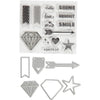 Creativ Firmenstempel, Prägefolder und Stanzformen, Wörter und Zeichen, Größe 1,5-6 cm, 1 Box