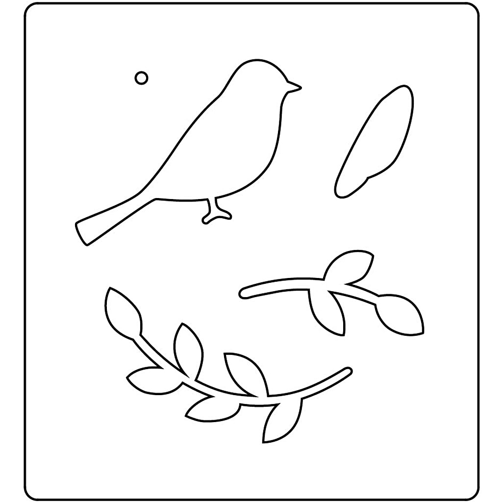 Creativ Company Stanzschablone, Vogel, Größe 14x15,25 cm, Stärke 15 mm, 1 Stück