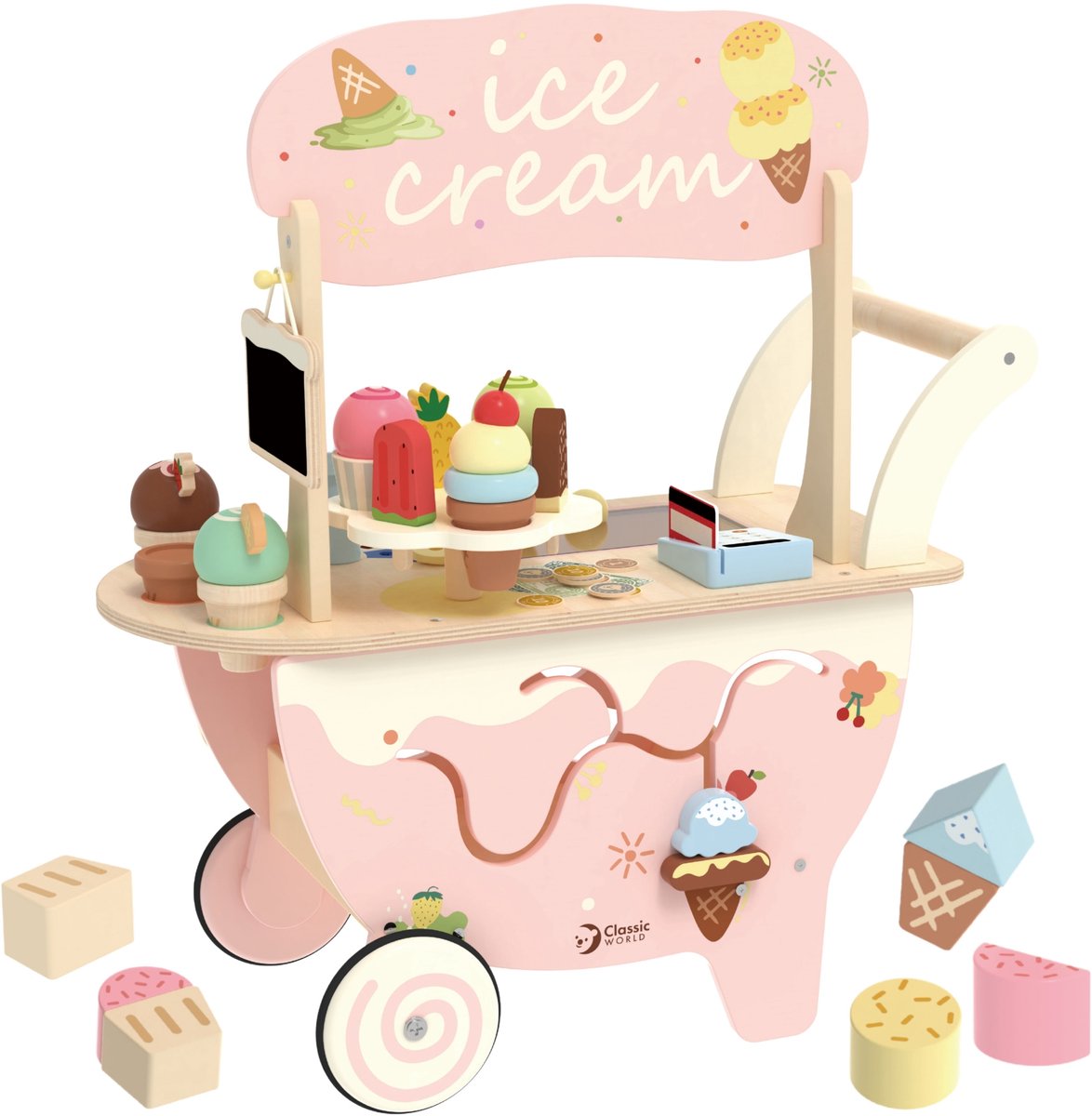Klassischer Eiswagen aus Holz