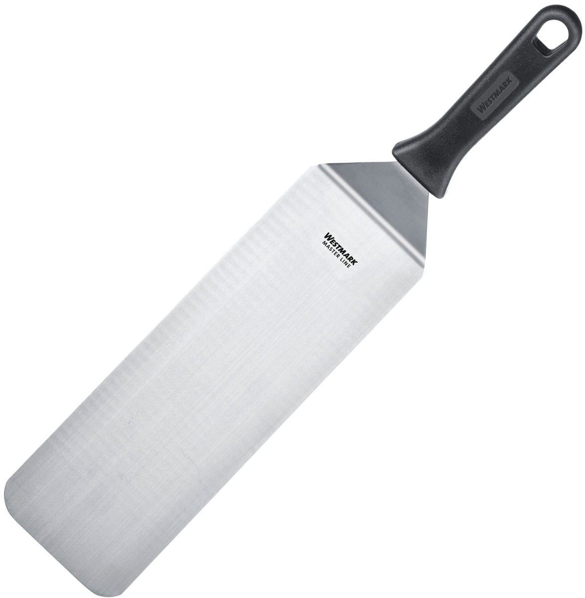 Westmark Grillspatel, gebogen, flexibel, geschlossen, Klinge: 9,5 x 27,5 cm, Länge: 43 cm, Edelstahl-Kunststoff, Master Line, Schwarz Silber, 13422270