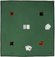 Engelhart Kartenteppich – 120 x 120 cm – 100 % Baumwolle – mit 4 Applikationen – waschbar – Spielteppich für Kartenspiele und Spieleabende –