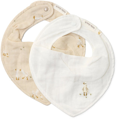 Little Dutch 2er-Pack Bandana-Lätzchen – Weiß – Newborn Naturals – Little Goose