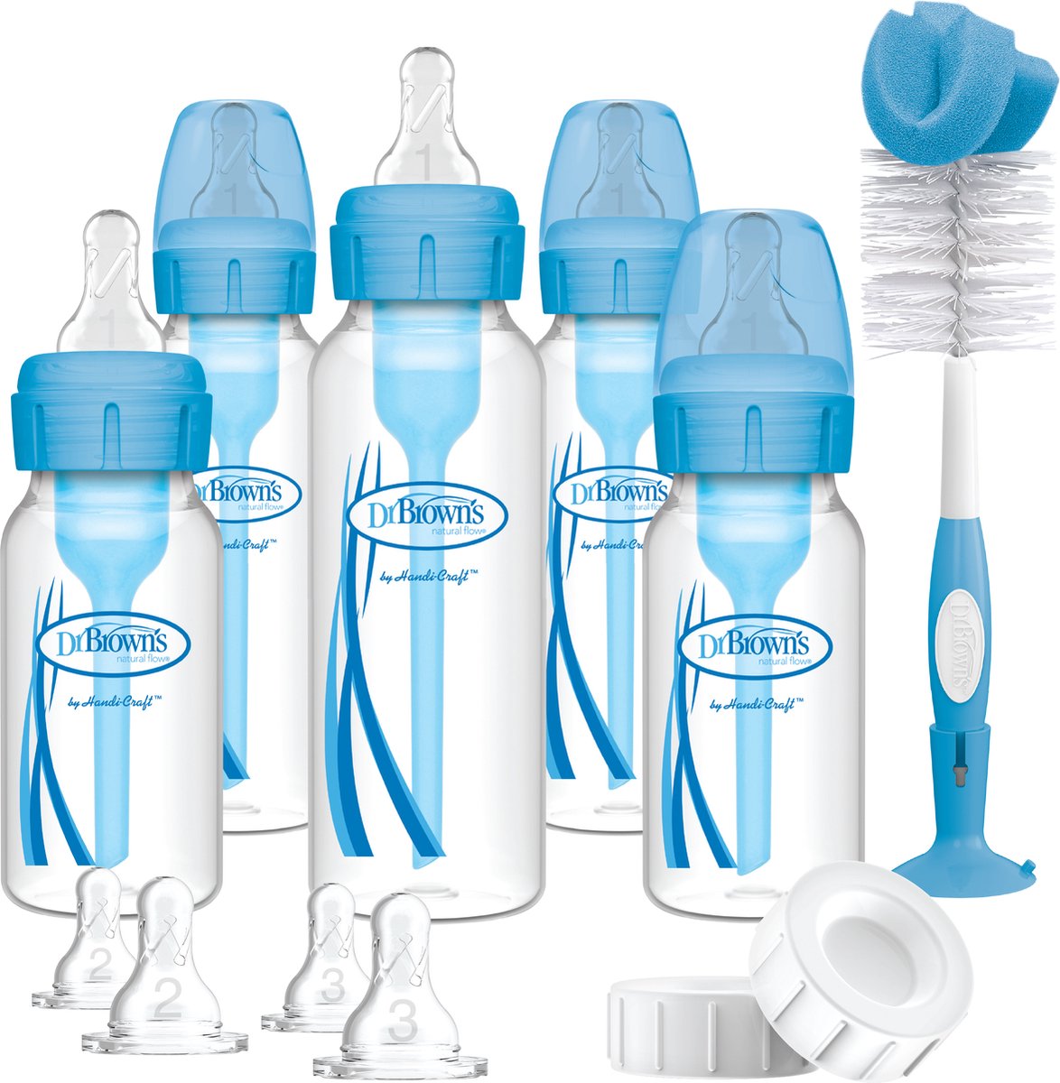 Dr. Brown's Options+ Anti-Kolik-Starterset – Enghalsflasche – Blau