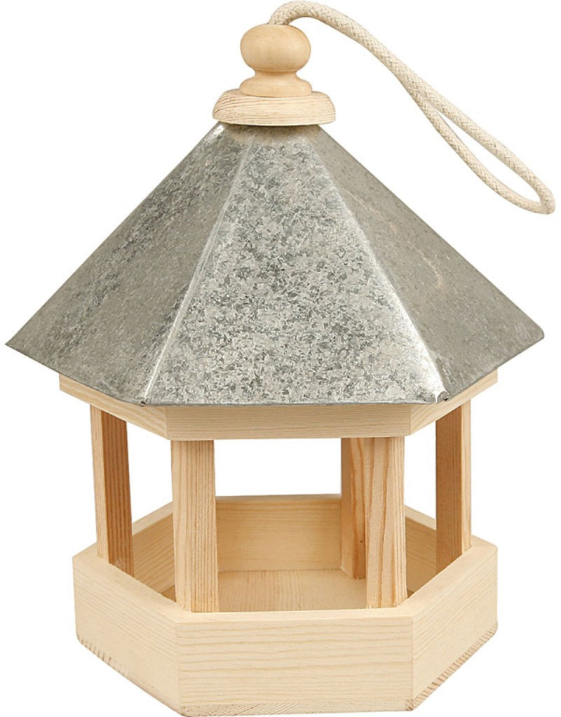 Creativ Company Vogelfutterhaus mit Zinkdach, Maße 22x18x16,5 cm, 1 Stück