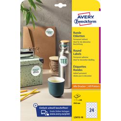 Etiketten avery l3415-10 ø40 mm