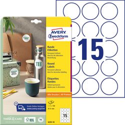Etiketten avery 6225-10 120 Etiketten ø51 mm