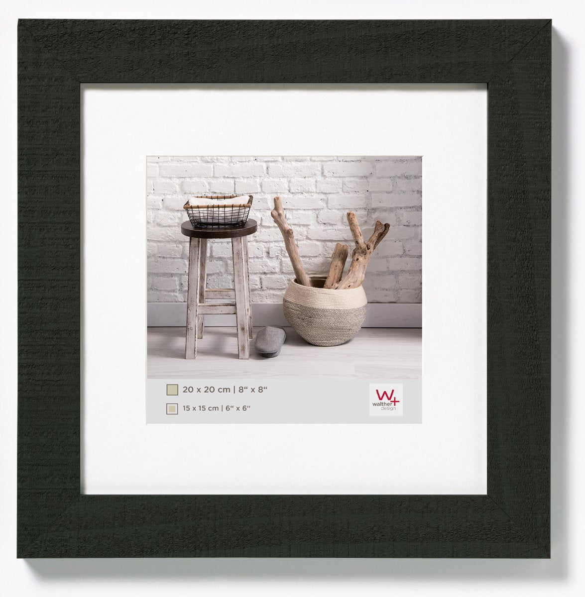 Walther Home - Holzrahmen - Fotogröße 20x20 cm - Schwarz