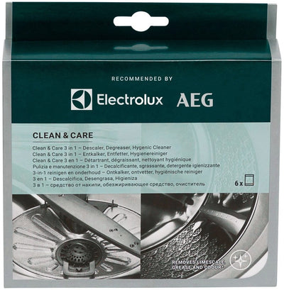AEG Electrolux M2GCP601 Clean and Care – 3 in 1 Reiniger – Reinigung und Wartung – Entkalker, Entfetter und Reiniger – geeignet für Waschmaschinen und Spülmaschinen – 6 Beutel reichen für ein halbes Jahr