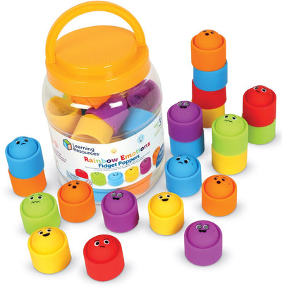 Lernressourcen Rainbow Emotions Fidget Poppers 24er-Set – 3+