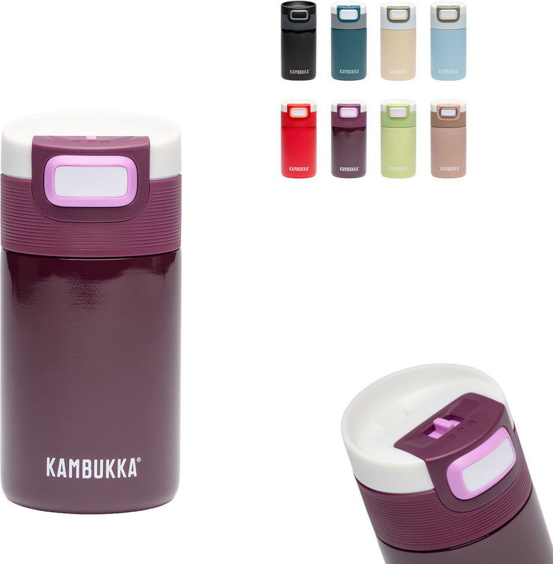 Kambukka Etna Thermobecher 300 ml – Kaffeetasse to go – leicht zu reinigen – auslaufsicherer Kaffeebecher – Teebecher – Reisebecher – Kirschlack lila