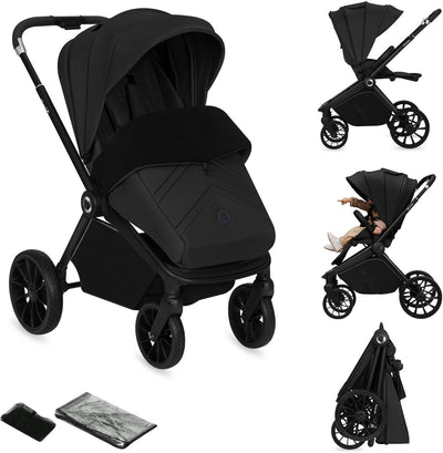 Lionelo Mika Plus Kinderwagen – All-Terrain-Räder – Leichtgewicht – verstellbarer Sitz – XXL-Verdeck mit UPF 50+ – kompakt faltbar – inklusive Zubehör