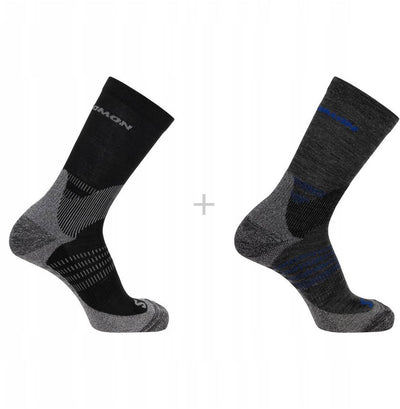 Salomon – x Ultra Access Crew Socken | 2er-Pack | Socken | Größe M 39-41 - Anthrazitschwarz