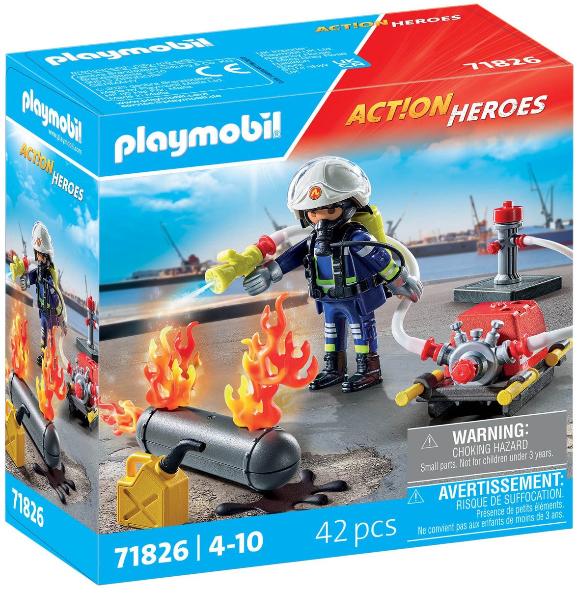 Playmobil 71826 Feuerwehrmann mit Wasserpumpe