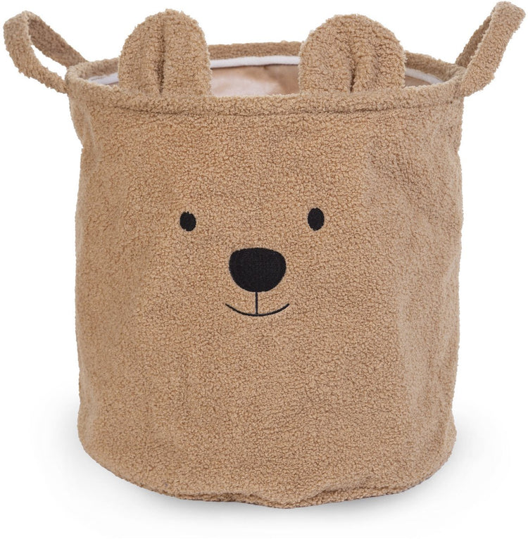 Childhome - Aufbewahrungskorb - 40x40x40 cm - Teddy - Braun - Spielzeugkorb - Wäschekorb