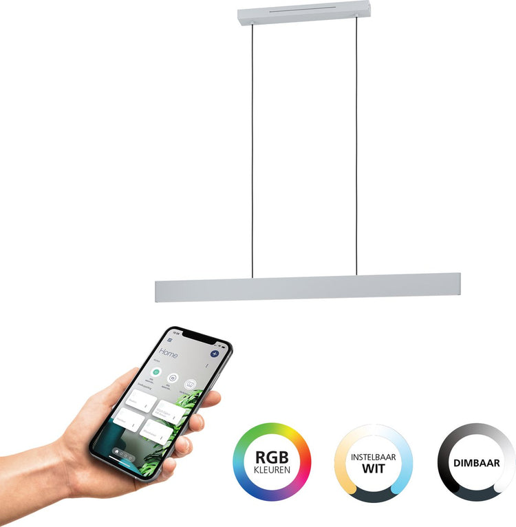 Eglo connect.z andreas-z Hängelampe - 117 cm - grau|weiß - einstellbares RGB-Weißlicht - dimmbar - Zigbee