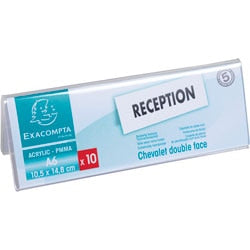 Tisch-Namensschild Exacompta 86358d Office Crystal 10 Stück
