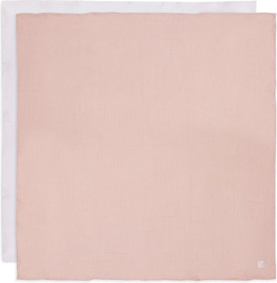 Jollein hydrophiles Tuch groß – 115 x 115 cm – Wildrose-Elfenbein – 2er-Pack