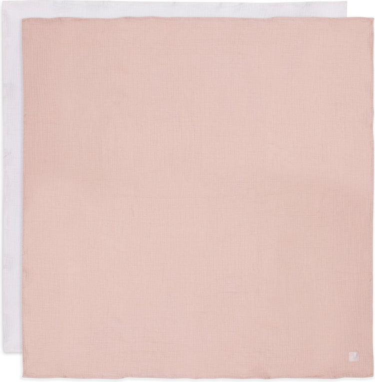 Jollein hydrophiles Tuch groß – 115 x 115 cm – Wildrose-Elfenbein – 2er-Pack