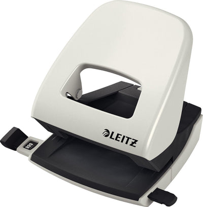 Leitz nexxt Metall-Schreibtischlocher – stanzt bis zu 30 Blatt – für Ordner und Ringbücher – Grau