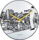 Nexttime Trompetenstadt – Stille Wanduhr – 40 cm – Glasmetall – Weiß