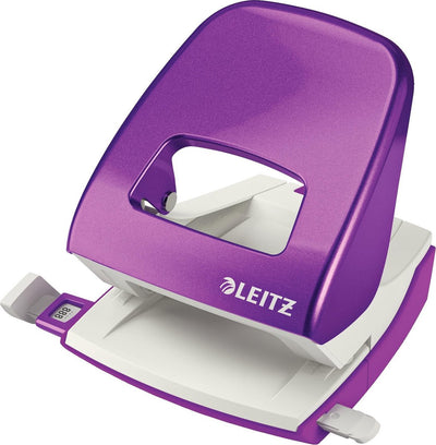 Leitz ne nexxt wow Locher – 2-Loch – stanzt bis zu 30 Blatt – ideal für den Home-Office-Heimarbeitsplatz – lila metallic