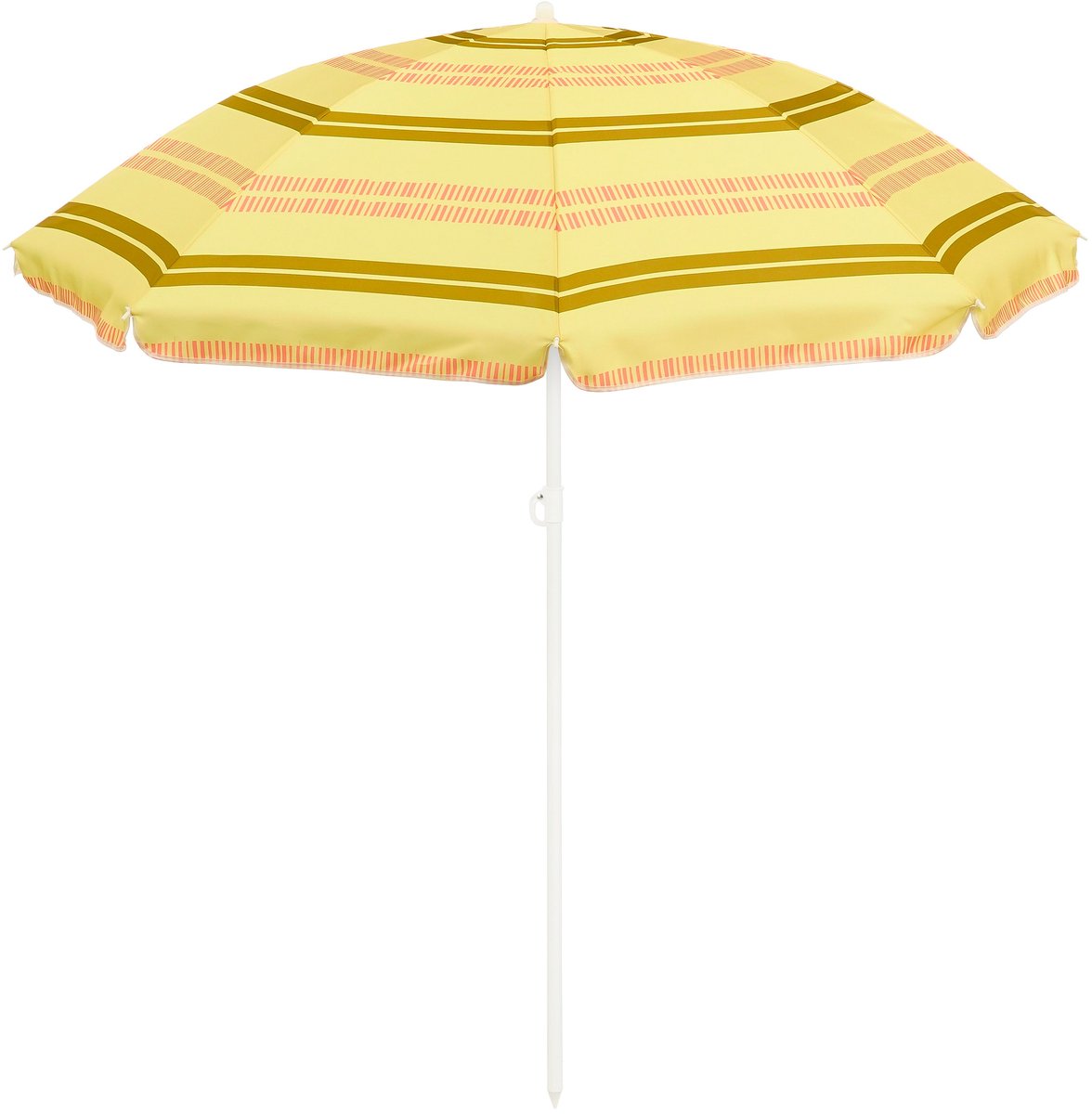 Gestreifter Sonnenschirm mit Glimmerdekorationen ø160 cm – hellbraun – 180 cm hoch