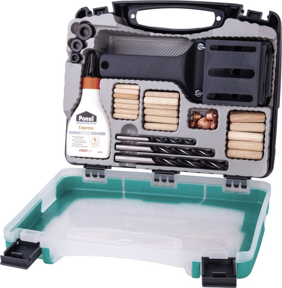 Wolfcraft - Universaldübelset - Dübelbohrlehre - Dübellehre - 4645000