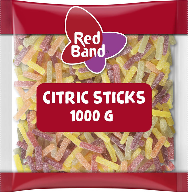 Rote Band-Zitronenstangen-Bonbons – saurer Fruchtgeschmack – Beutel 1000 g