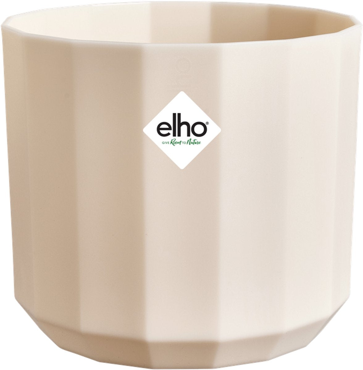 Elho Facette rund 23 cm – Blumentopf für den Innenbereich – 100 % recycelter Kunststoff – ø 22,7 x H 20,4 cm – mandelrosa