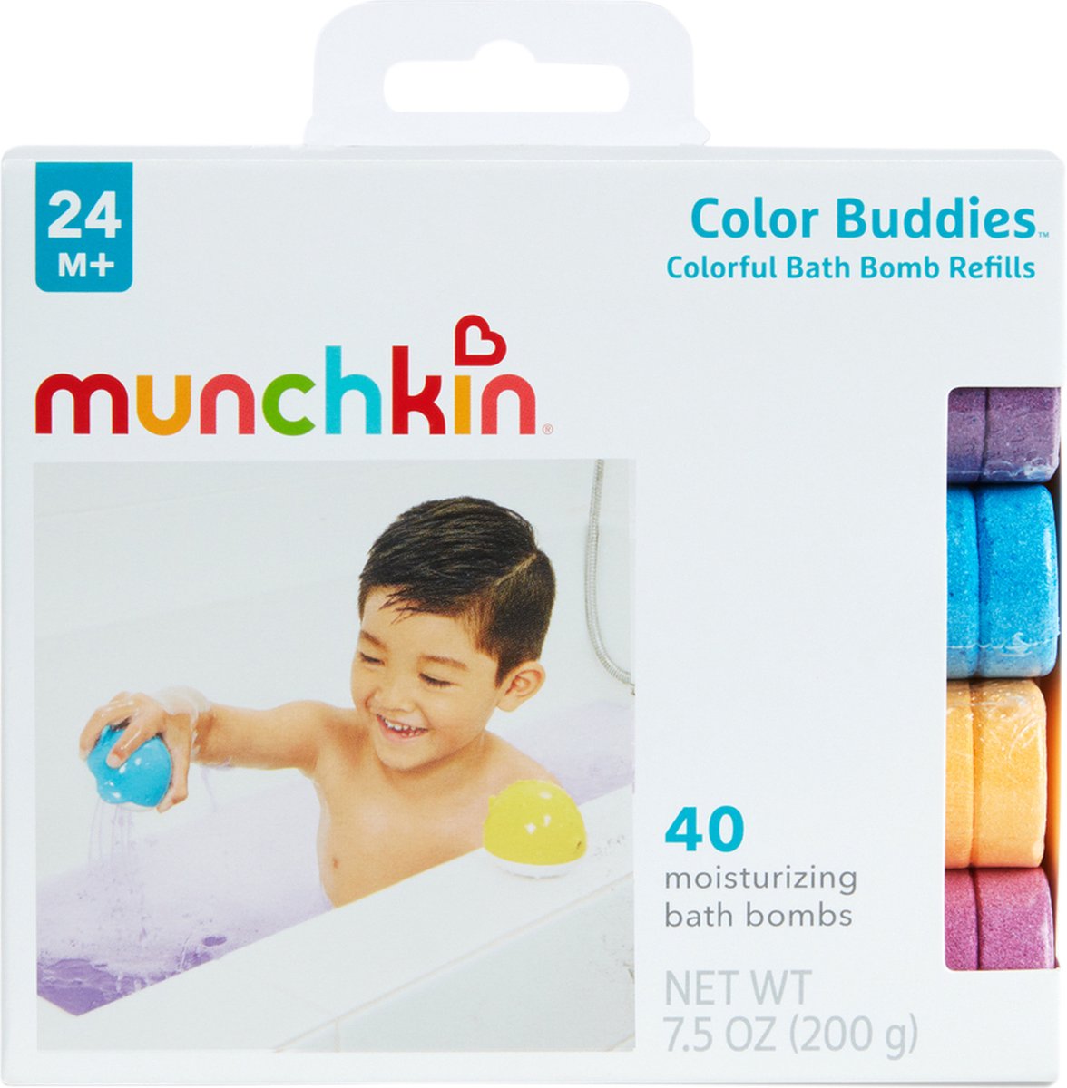 Munchkin Brausetabletten für das Bad - Farbbomben Nachfüllung - 40 Stück Brausetabletten - Badebrausetabletten - Konzipiert für die Verwendung mit dem Colormix Lab und Color Buddies