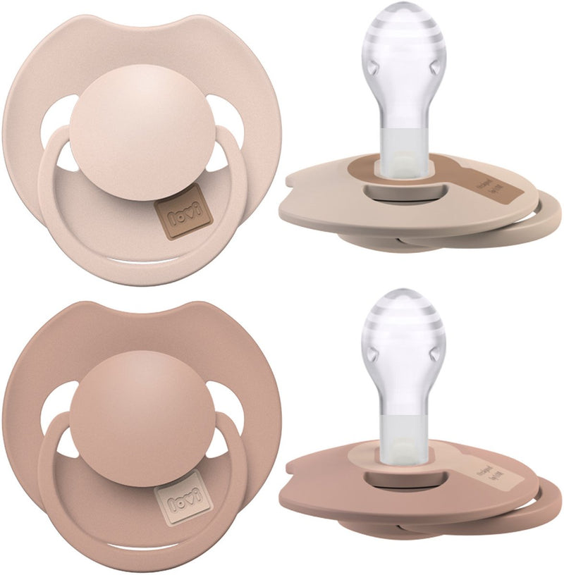 Difrax Lovi Schnuller Dynamic – Prime – 18+ Monate – Beigebraun – 2 Stück