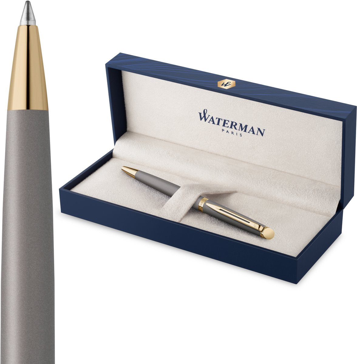 Waterman Hemisphère-Kugelschreiber | die subtile Version | steingrau | mittlerer Punkt | mit Geschenkbox