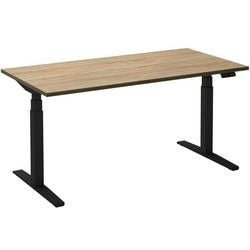 Sitz-Steh-Schreibtisch Ceha ade2plhl189q9005ro robson-braunes Melamin, Metall