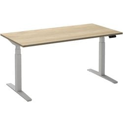 Sitz-Steh-Schreibtisch Ceha ade2plhl128q9016rew Eiche weiß Melamin, Metall
