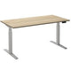 Sitz-Steh-Schreibtisch Ceha ade2plhl188q9016rew Eiche weiß Melamin, Metall
