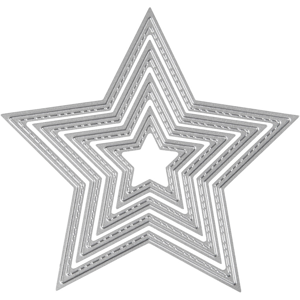 Creativ Company Stanz- und Prägeschablone, Sterne, D 3,5-11,5 cm, 1 Stück
