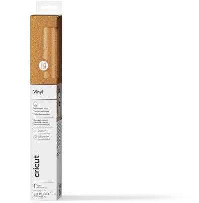 Cricut™ Metallisch strukturiertes Vinyl, permanent 12" x 48" – Gold