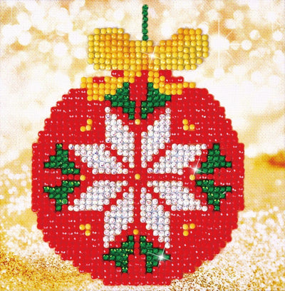 Diamond Dotz® Diamond Dotz dd2.021, Original 5D Diamond Painting Set Rotes Christbaumkugelbild, Bastelpaket mit 1.123 runden Steinen, Dotz für Erwachsene, Hobbypaket ca. 13x13 cm für Kinder ab 8 Jahren
