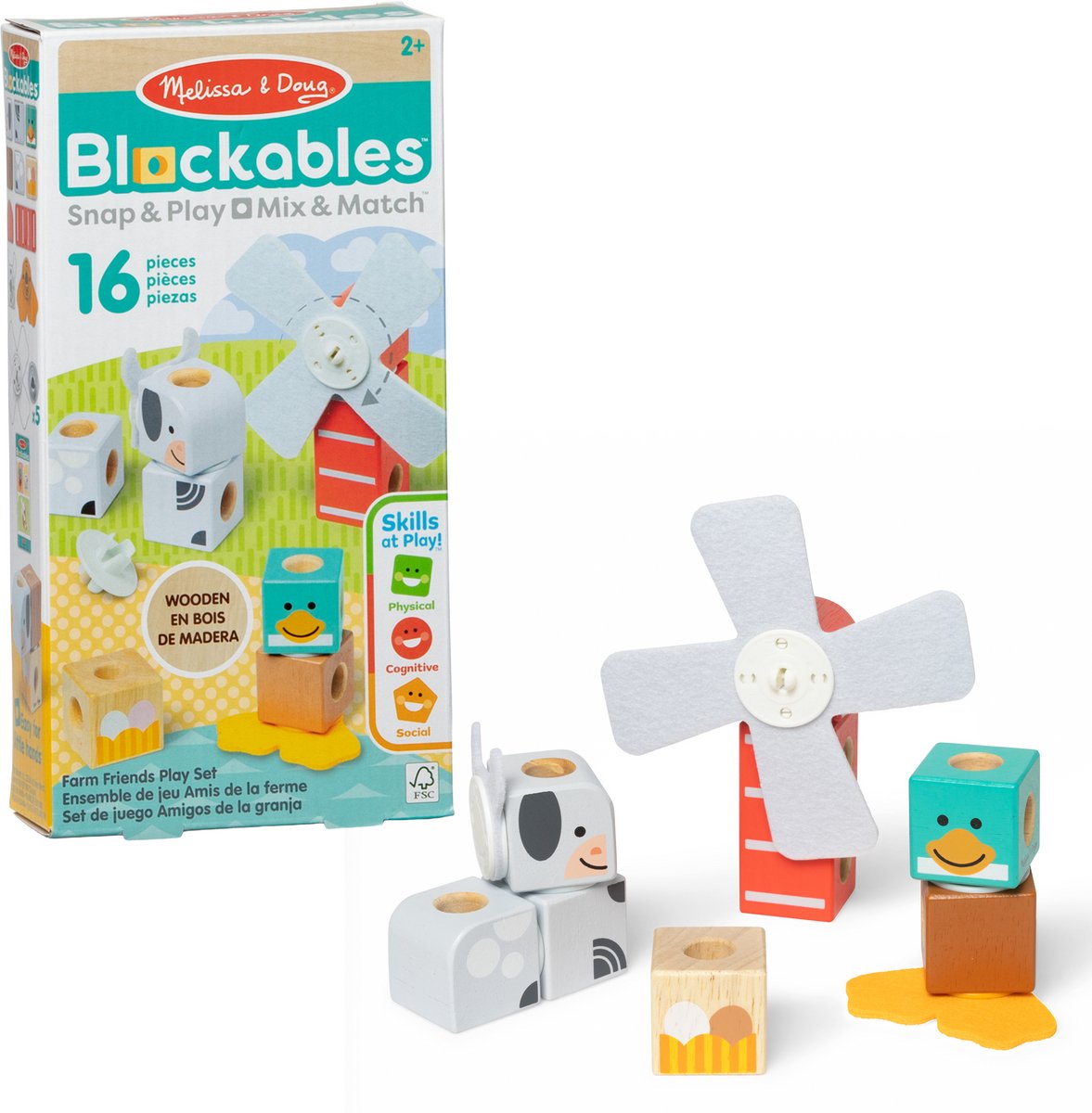 Melissa Doug Blockables Farm Friends spielen Set (16pc)