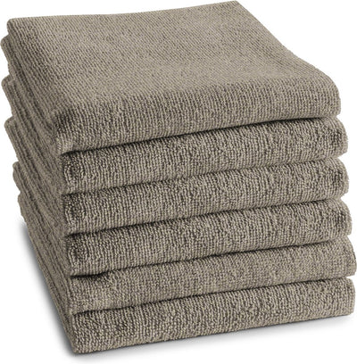Ddddd - Logo - 6x Küchentuch - Set mit 6 Stück - Baumwolle - einfarbig - 50x55 cm - Frottee - Taupe