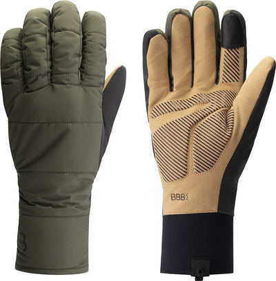 BBB Cycling Puffershield Fahrradhandschuhe Winter – 0 – 5 ℃ – winddicht – Fahrradhandschuhe Herren und Damen – Olivgrün – Größe XXL – BWG-41