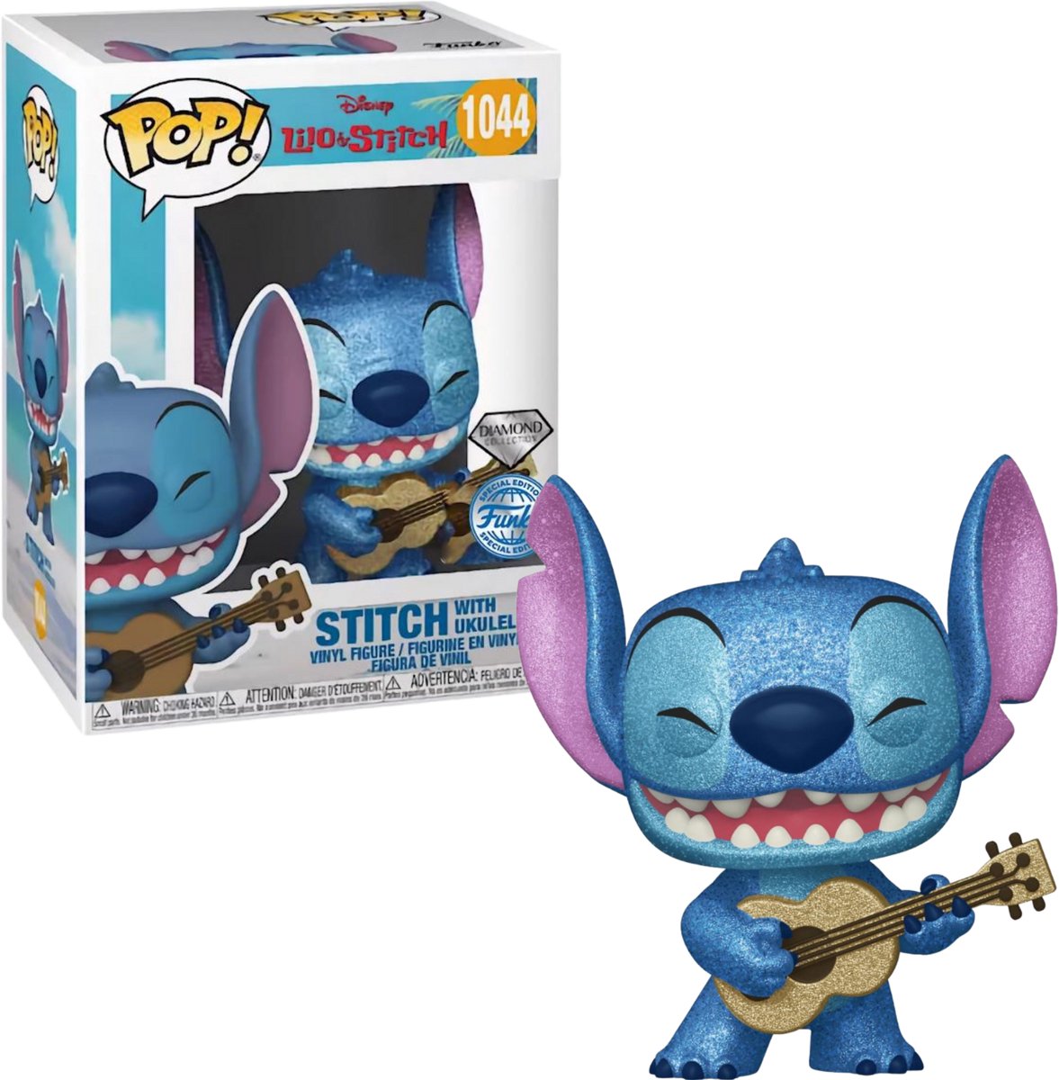 Funko Lilo Stitch Stitch mit Ukulele-Diamant-Glitzer-Pop